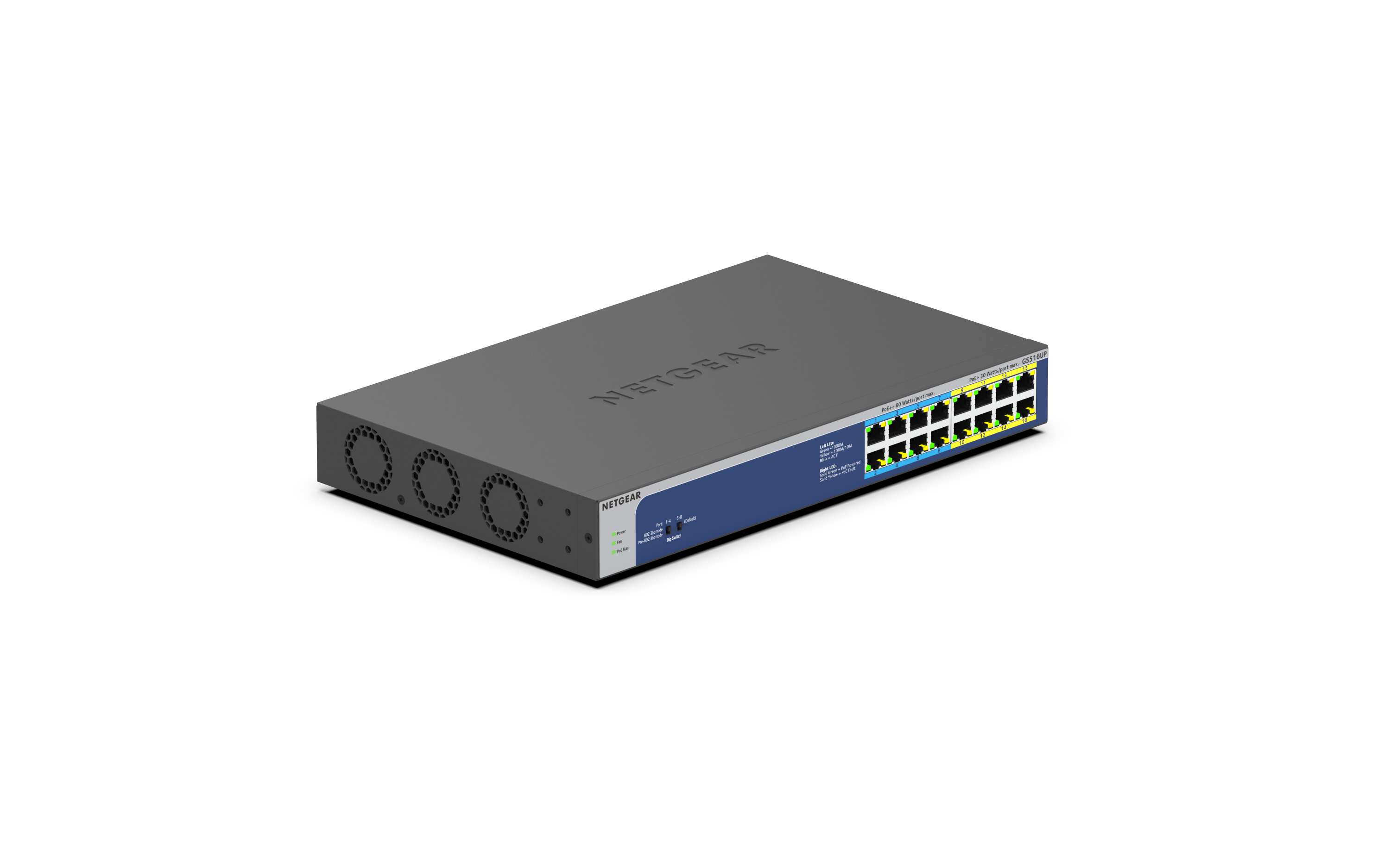 スイッチングハブ(HUB)・ PoE 15.4W給電 ギガビット16ポート レイヤー2